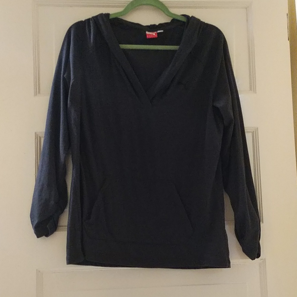 Puma 3/4 Sleeve Pullover V Neck Top Hoodie Sz XL
